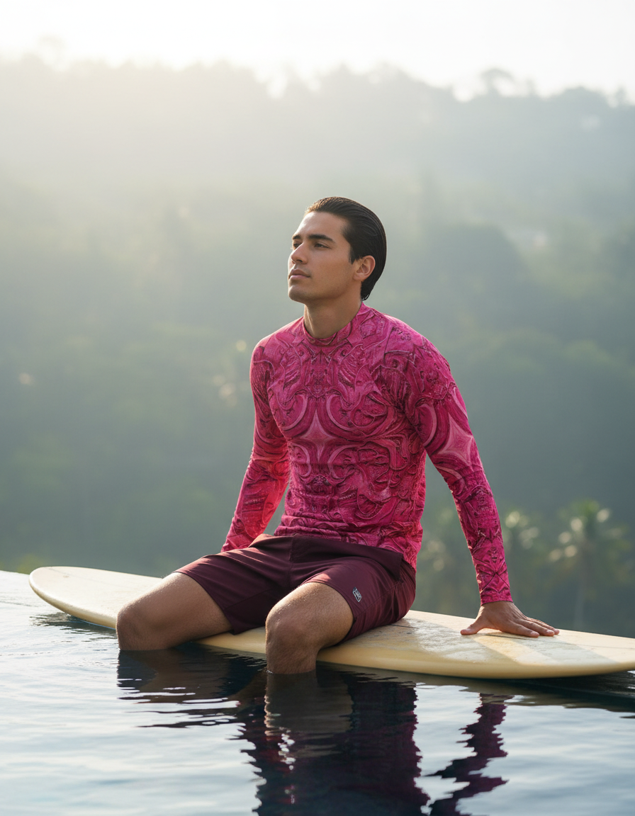 Men's Pink Graphic Patterns rashguard