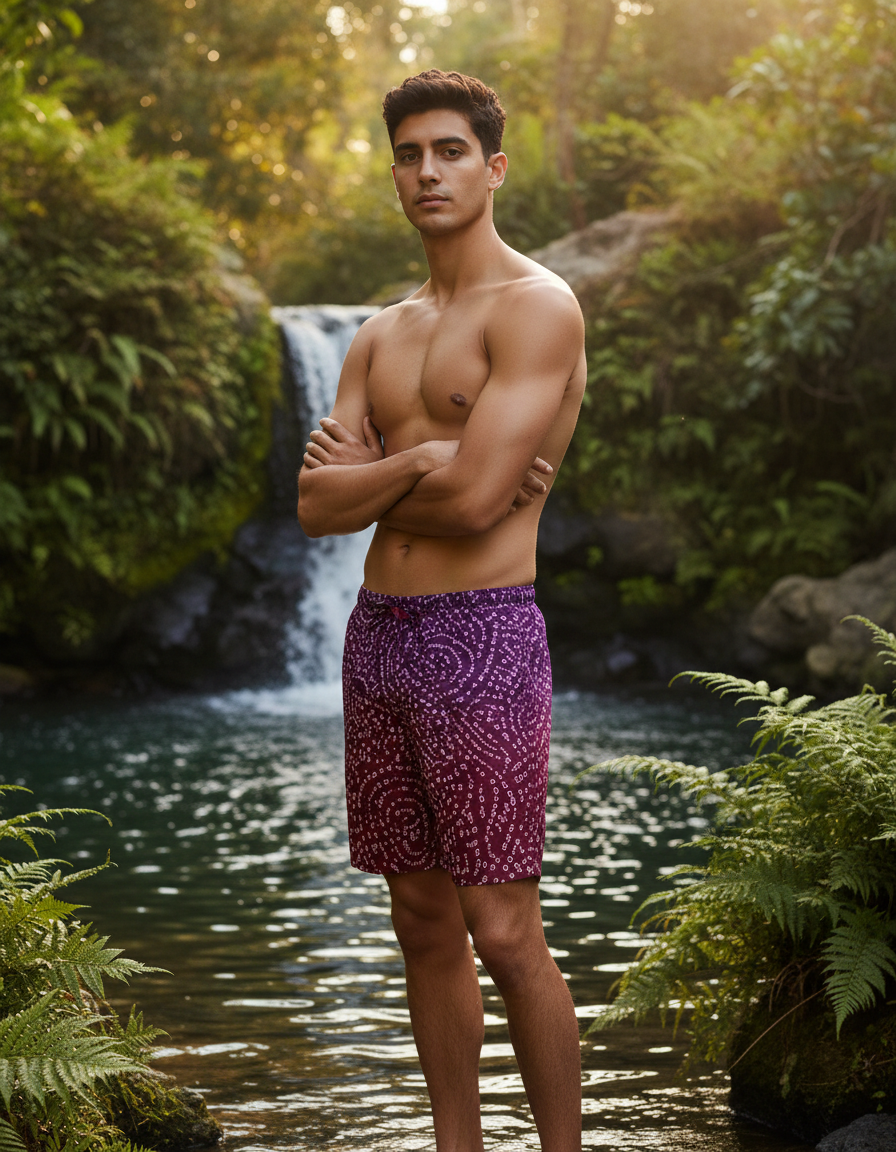 Men's Swim Trunks in Gulab