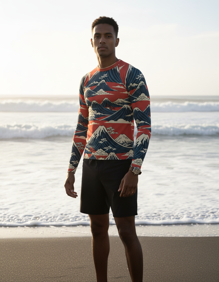 Men's Japanese Ukiyo-e rashguard