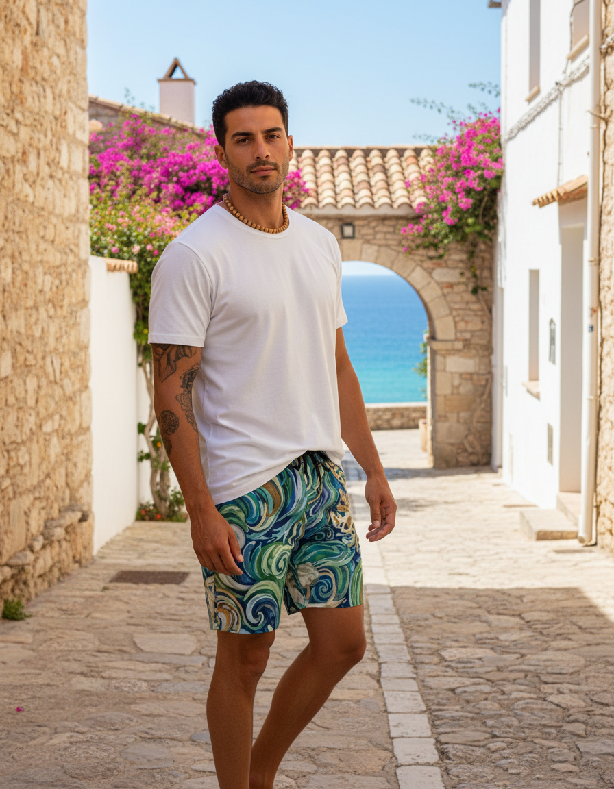 Men's Swim Trunks in Azure