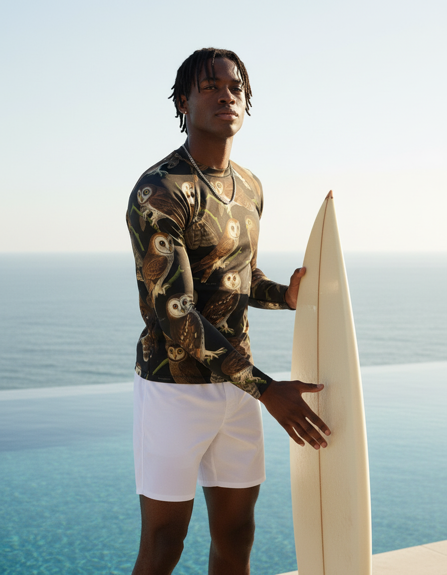 Men's Audubon Owl rashguard