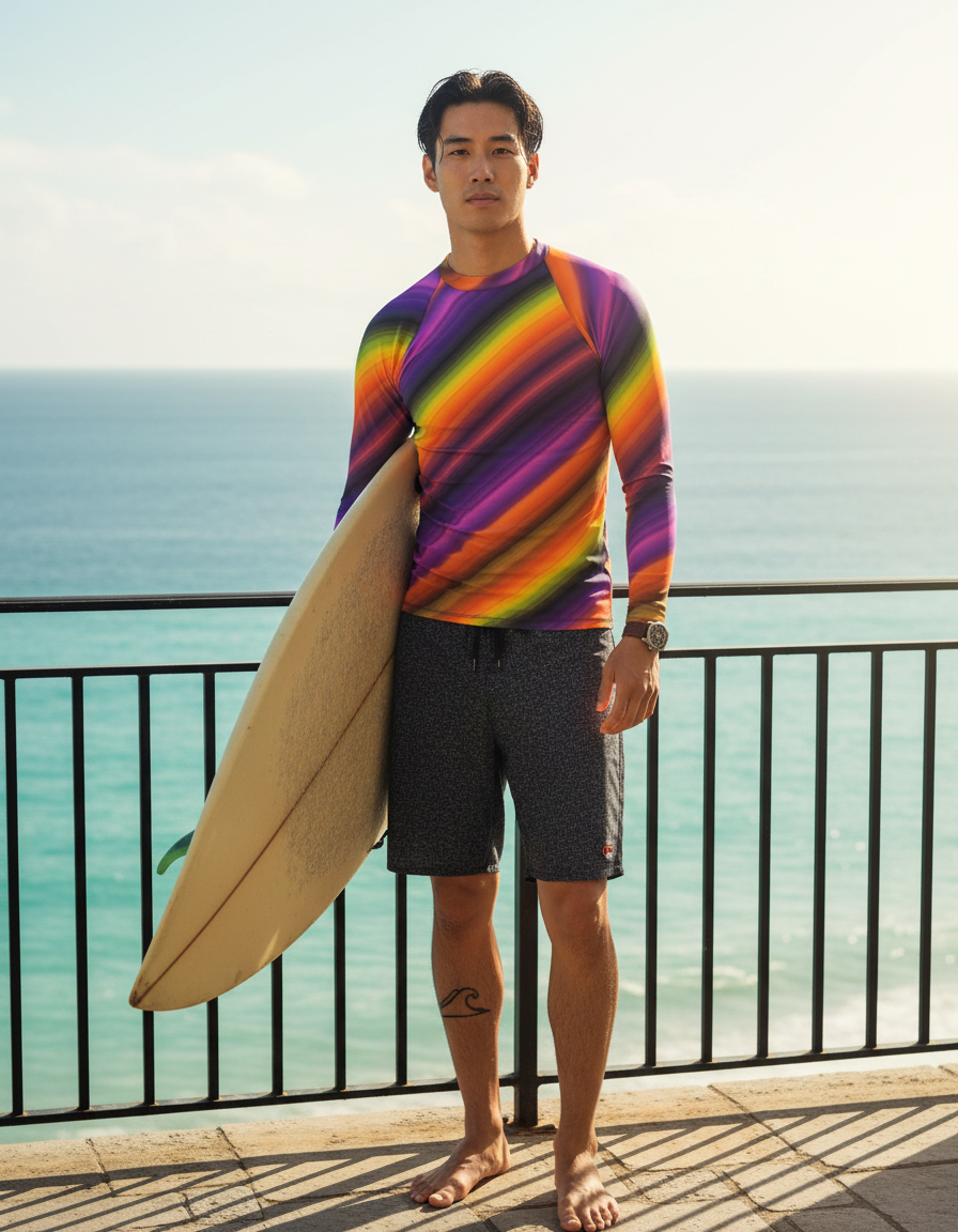 Men's Striped rashguard