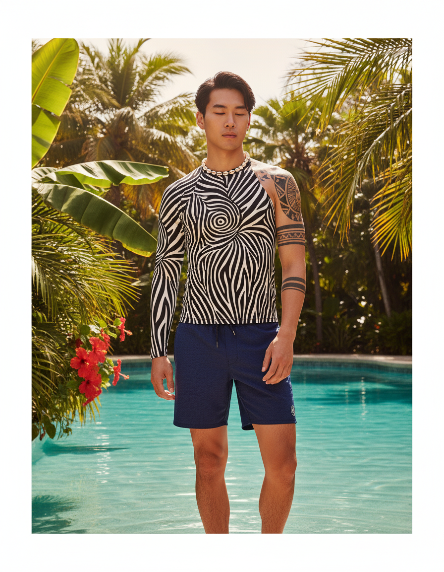 Men's Zebra Patterns rashguard