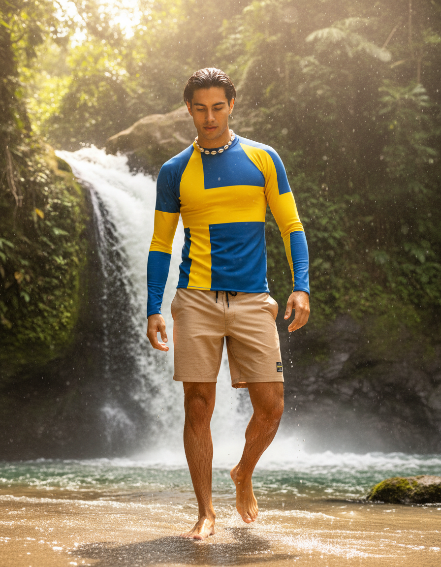 Men's Swedish Flag rashguard