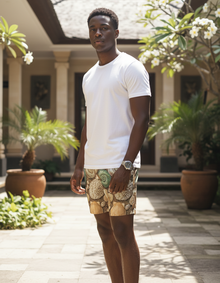 Men's Swim Trunks in Coral