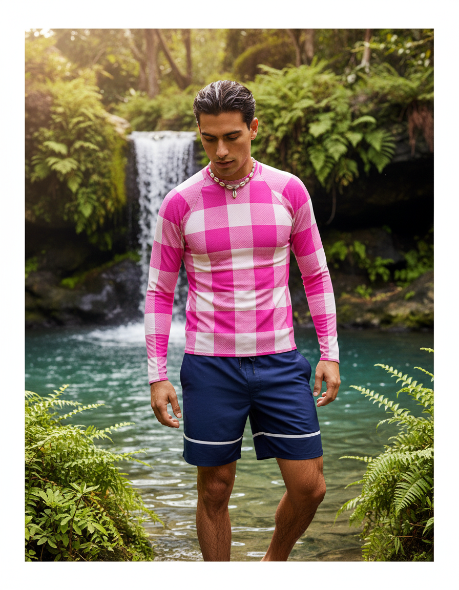Men's Gingham rashguard