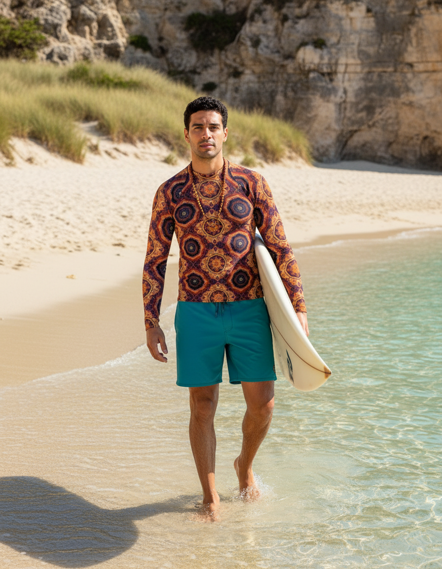 Men's Vibrant Seamless Patterns rashguard