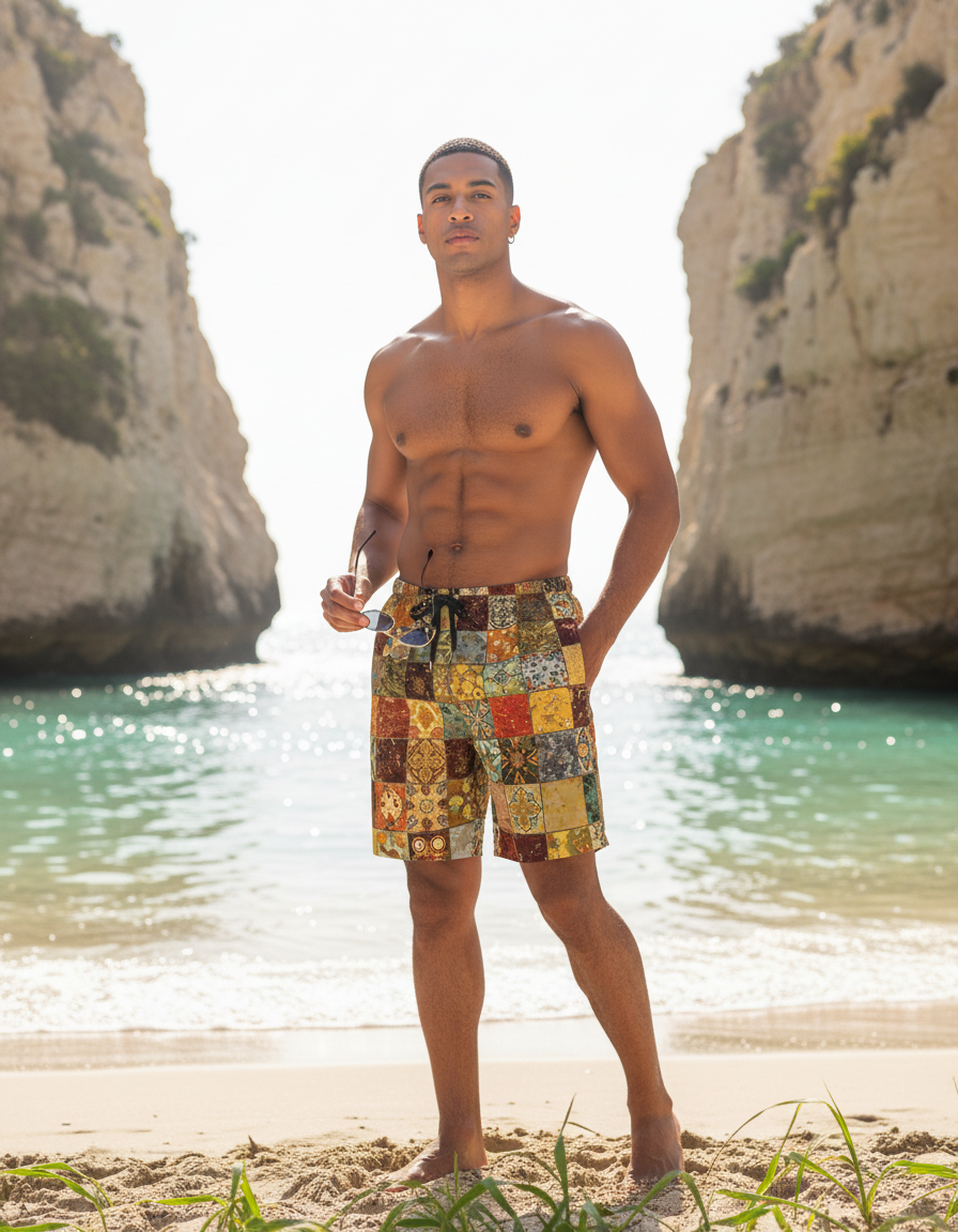 Men's Swim Trunks in Celeste