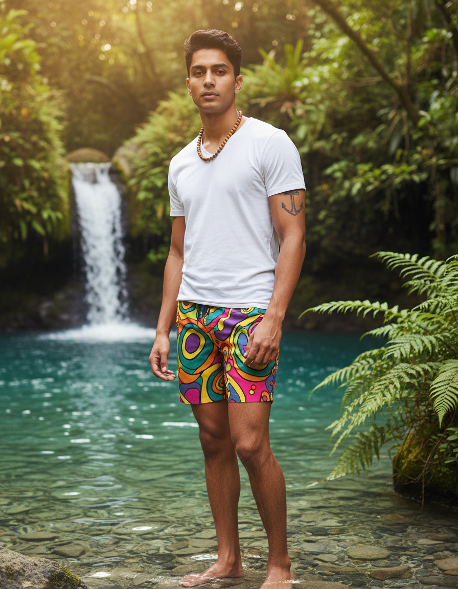Men's Swim Trunks in Funky