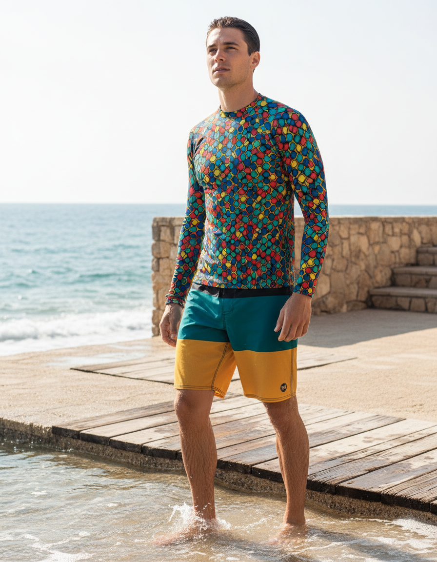 Men's Complex Color Patterns rashguard
