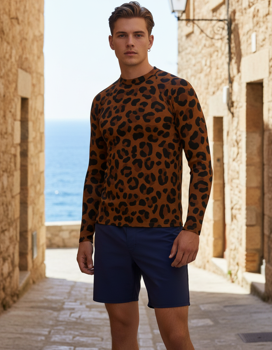 Men's Leopard Print rashguard