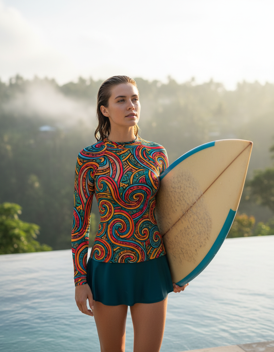 Women's Complex Color Patterns rashguard