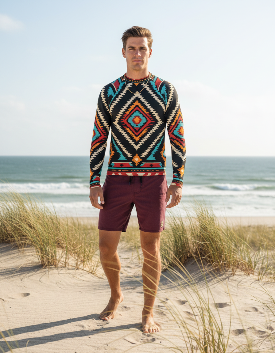 Men's Navajo Weave Pattern rashguard