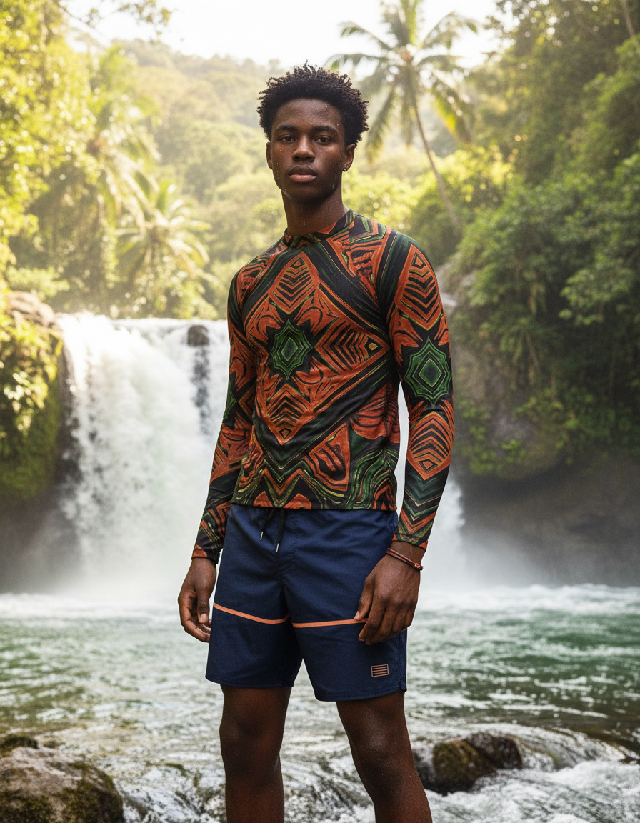 Men's Ankara Print rashguard