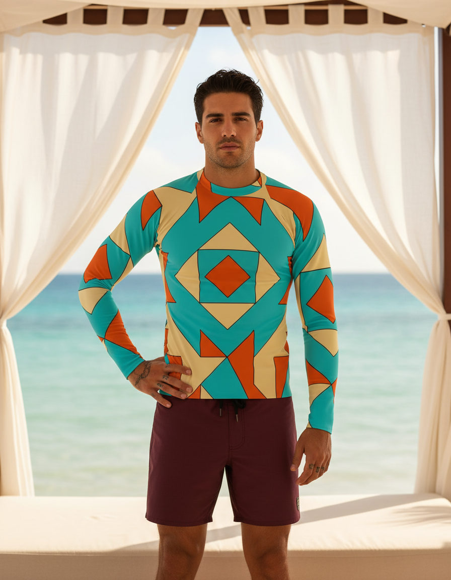 Men's Base Card Patterns — Wikimedia (Pattern using 25 Base Cards.jpg) rashguard