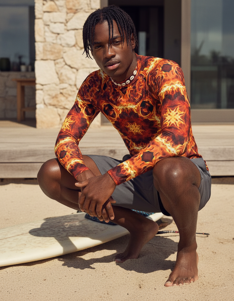 Men's Fire Patterns rashguard