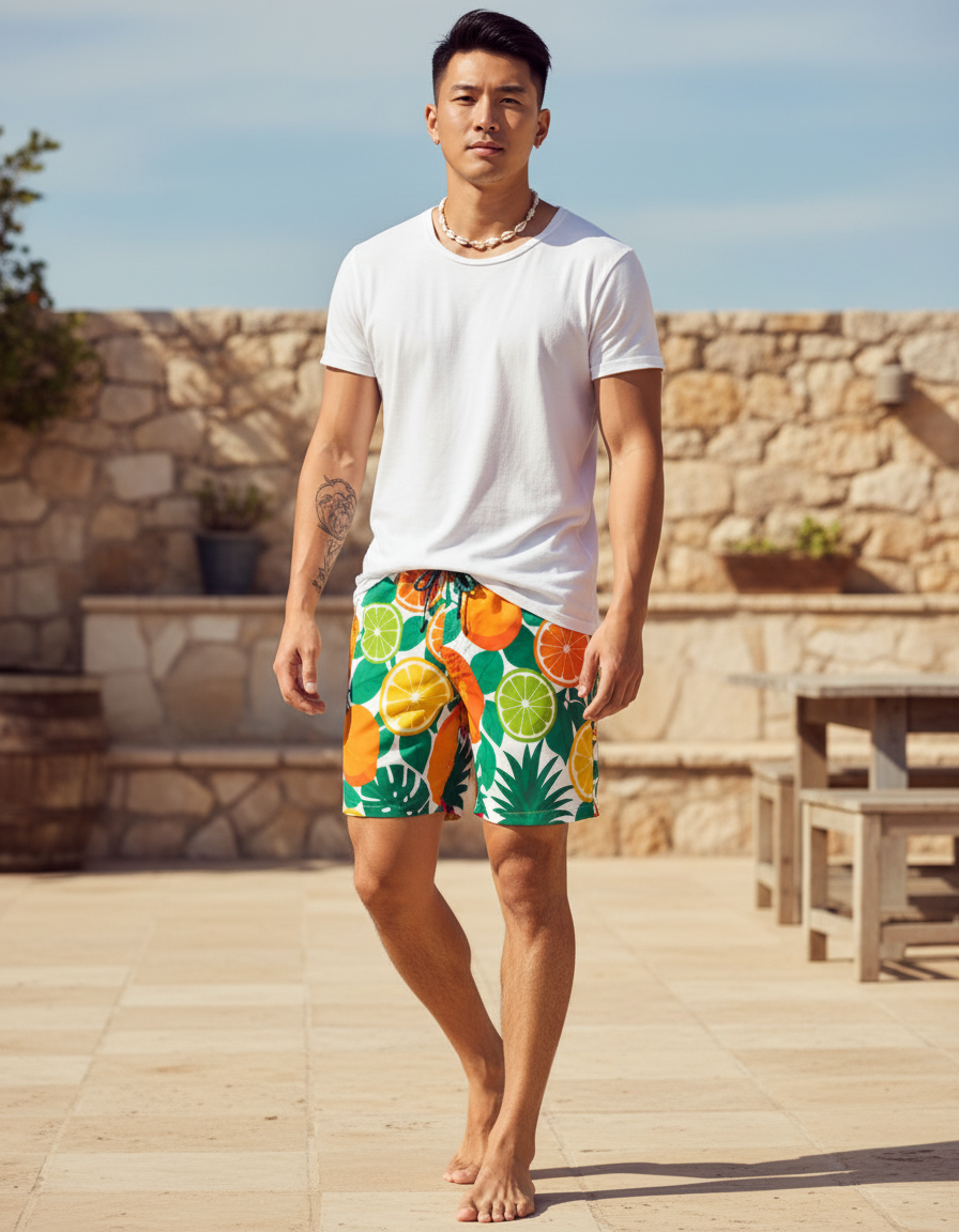Men's Swim Trunks in Zest