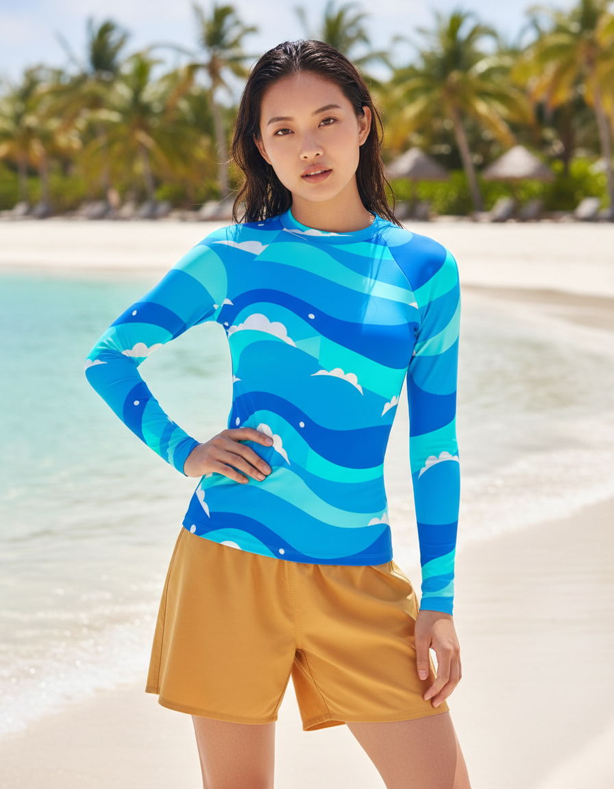 Women's Ocean Wave rashguard