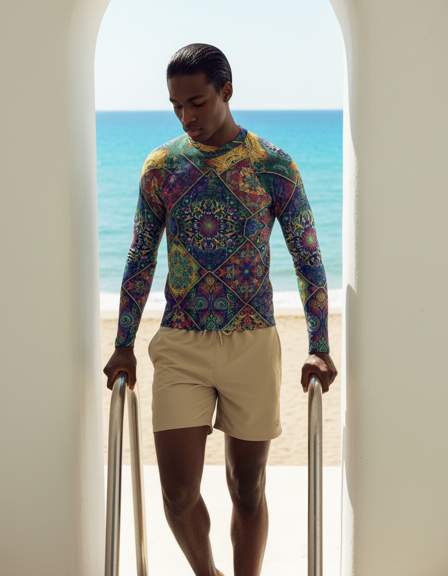 Men's Complex Color Patterns rashguard