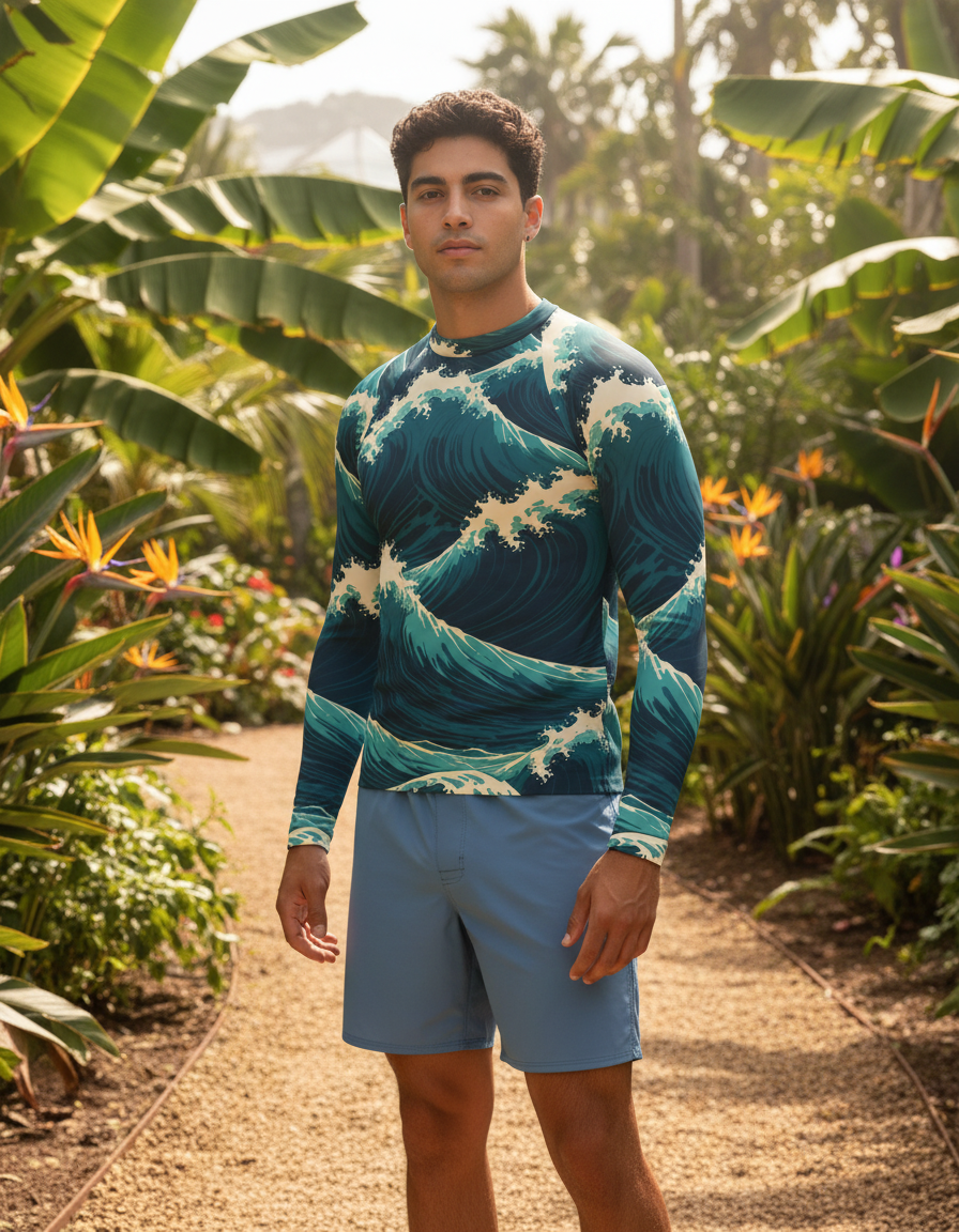 Men's Ocean Wave rashguard