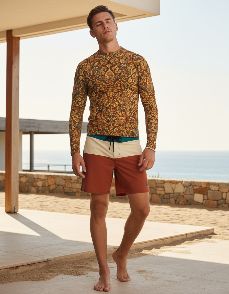 Men's Indian Block Print rashguard