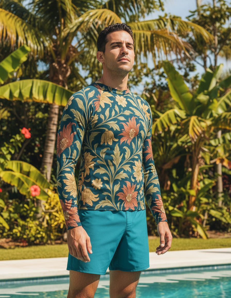 Men's William Morris rashguard