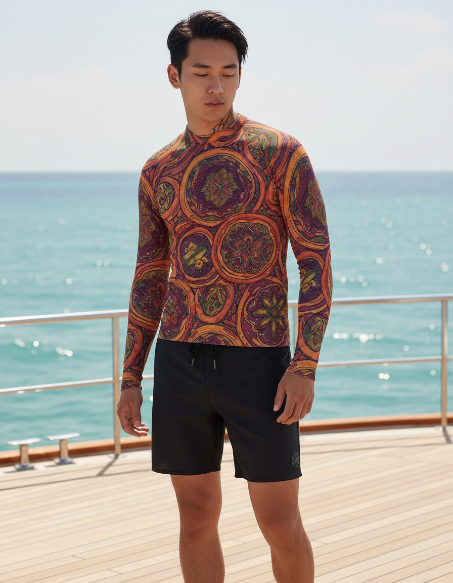 Men's Vibrant Seamless Patterns rashguard