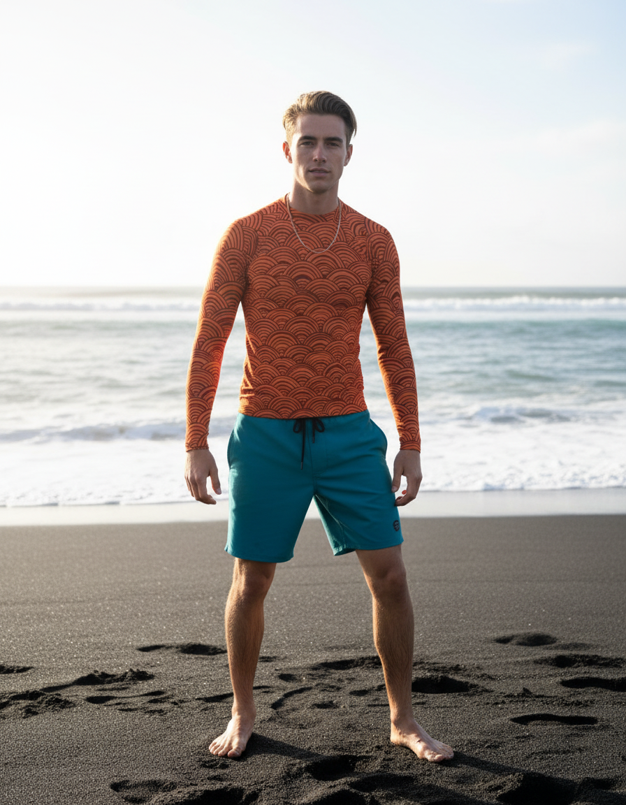 Men's Japanese Seigaiha rashguard