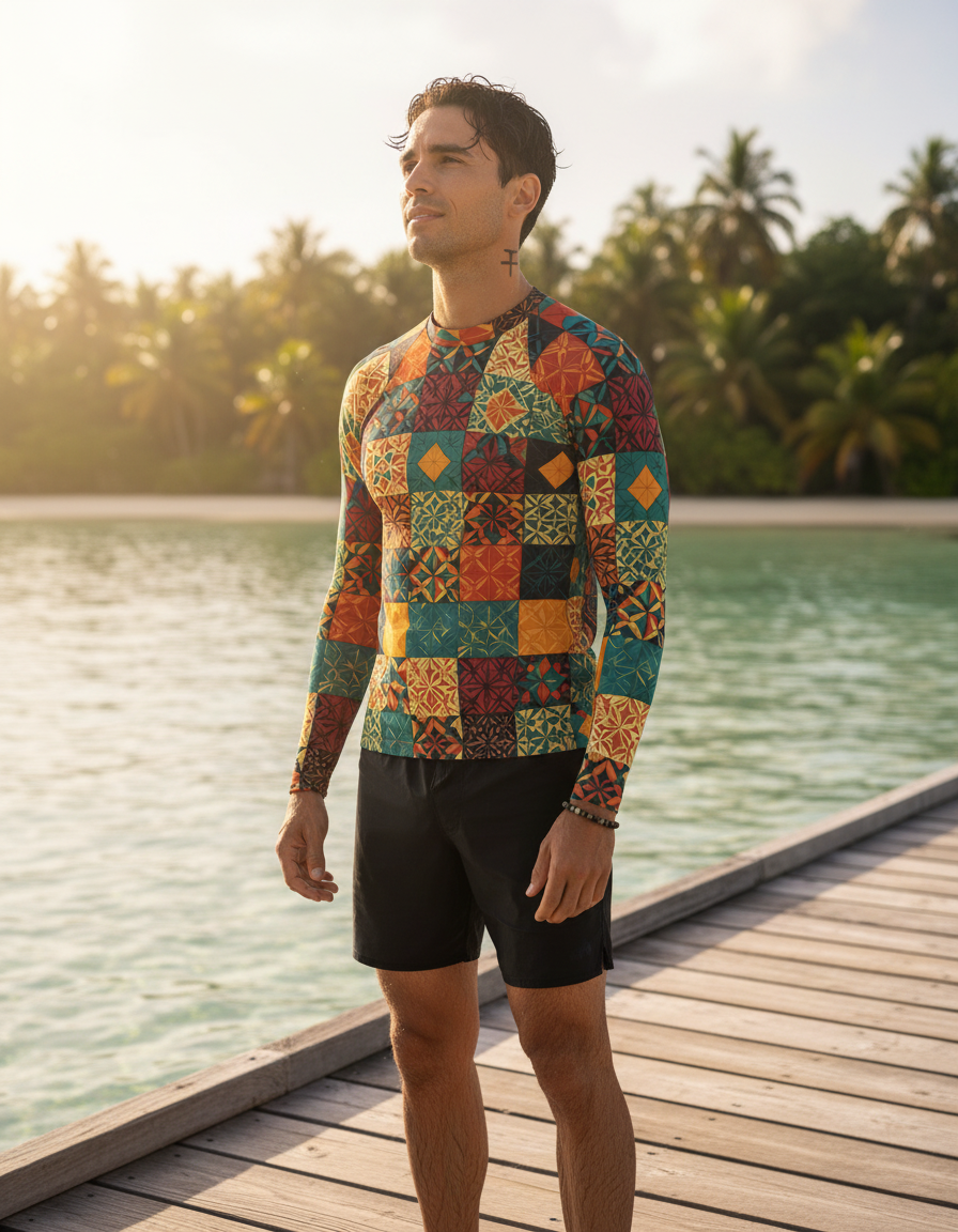 Men's Base Card Patterns rashguard