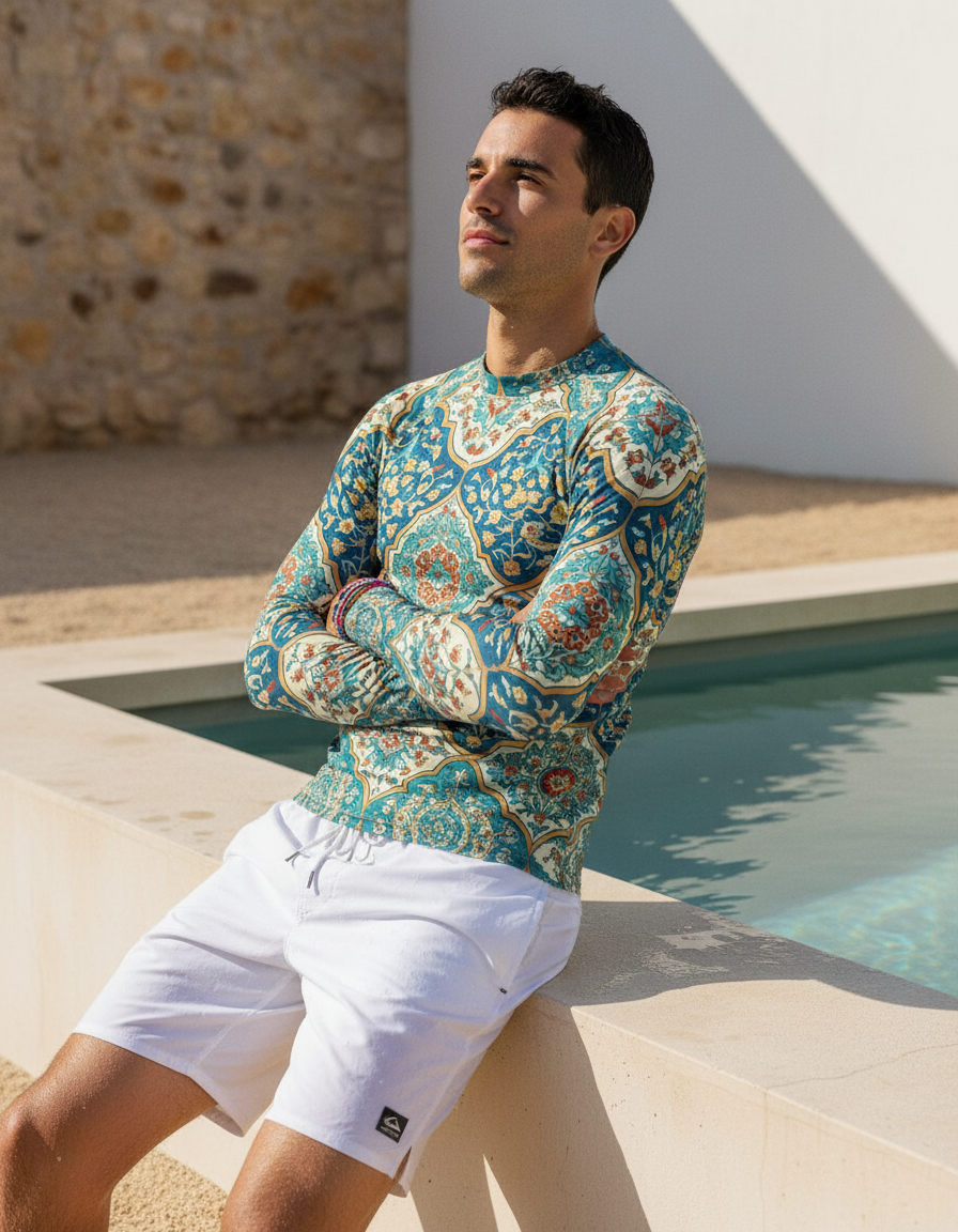 Men's Iznik Tile rashguard