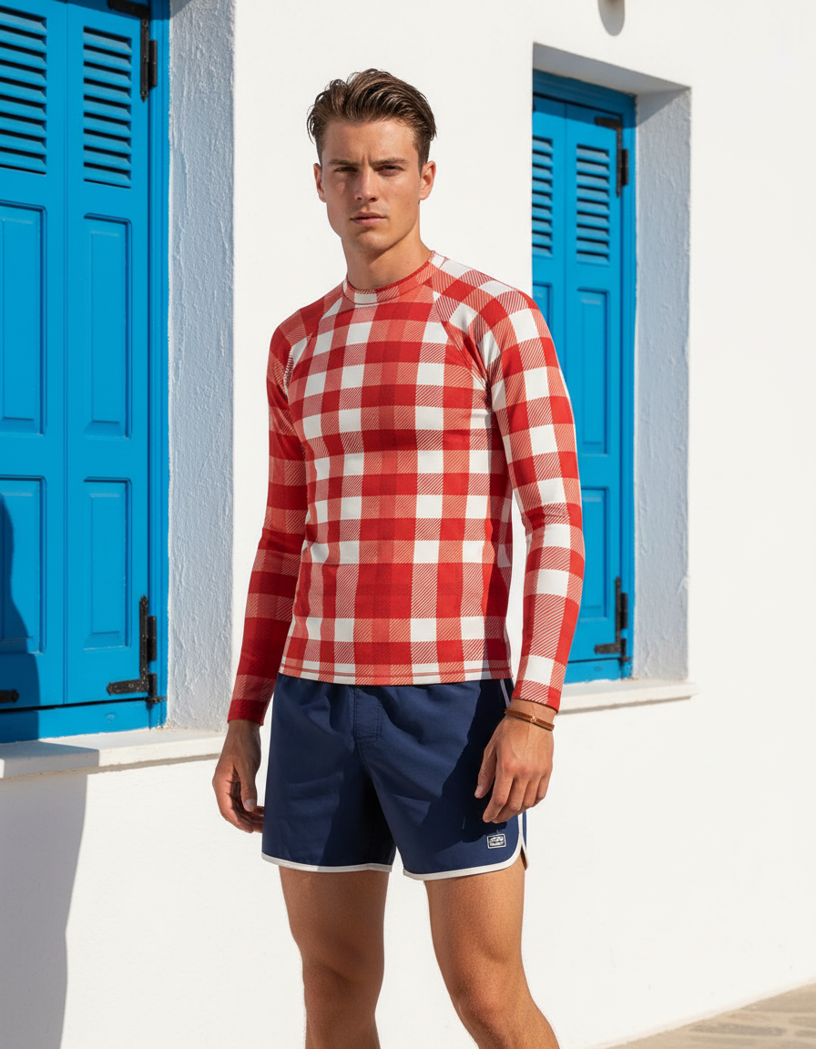 Men's Gingham rashguard