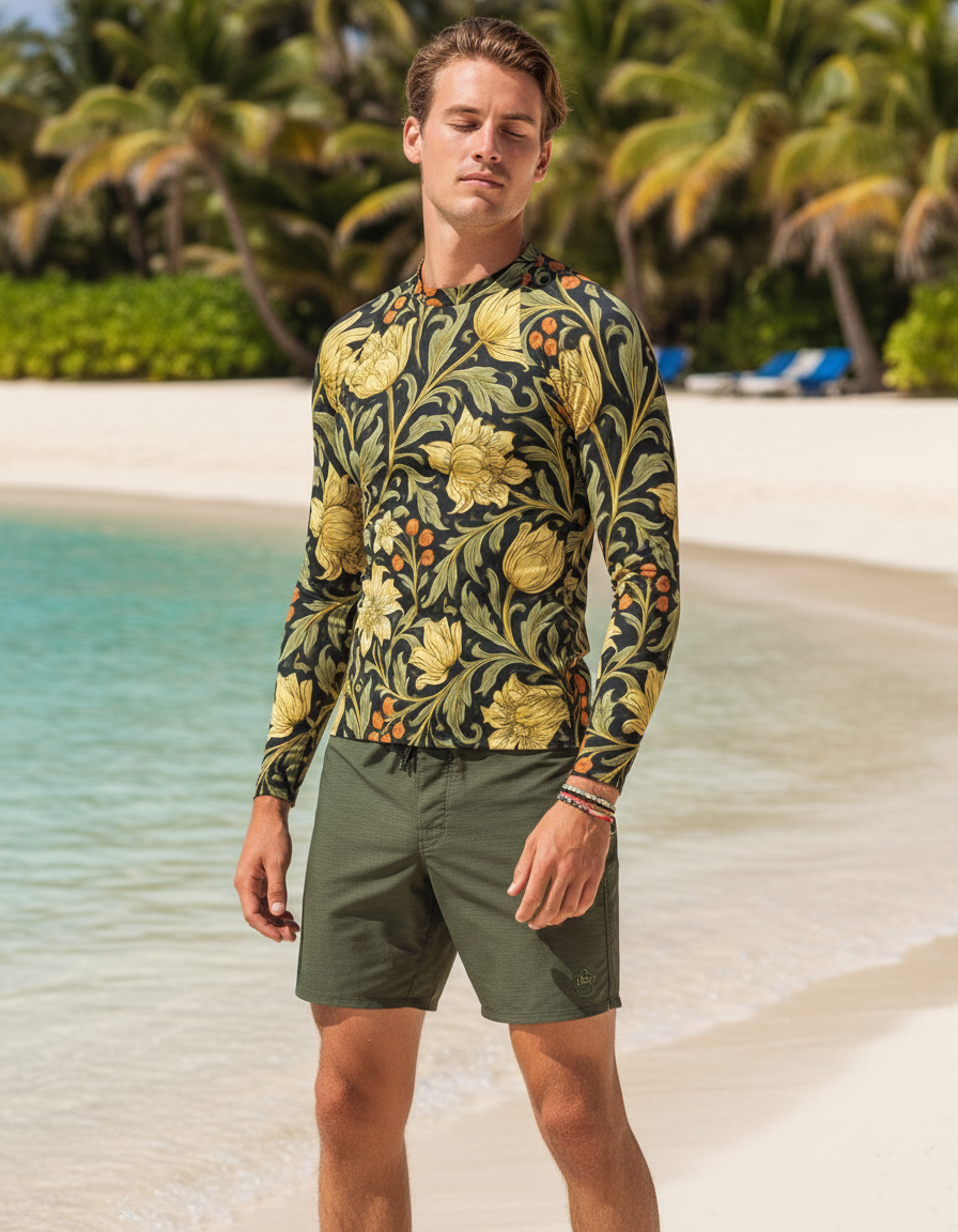 Men's William Morris rashguard