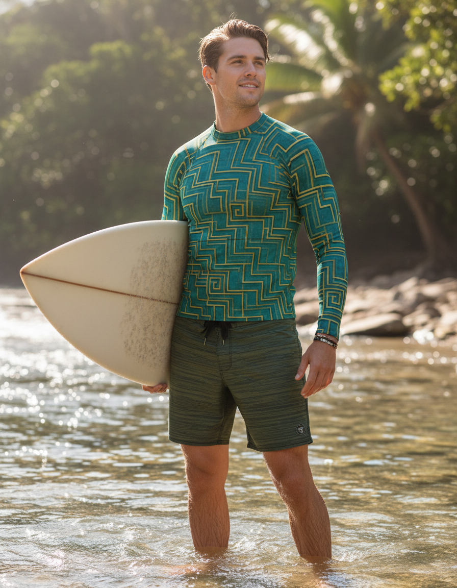 Men's Greek Key rashguard