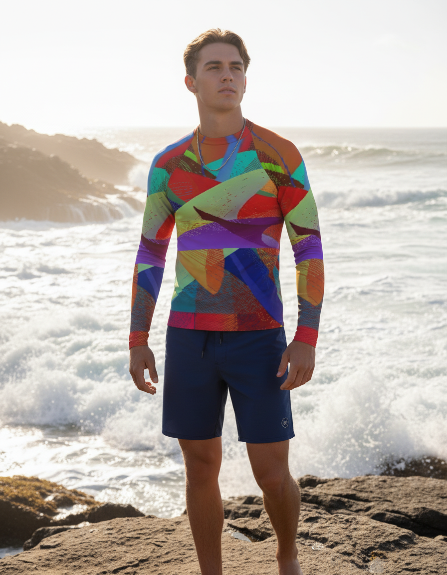 Men's Fire Patterns — Wikimedia (Fire World.jpg) rashguard