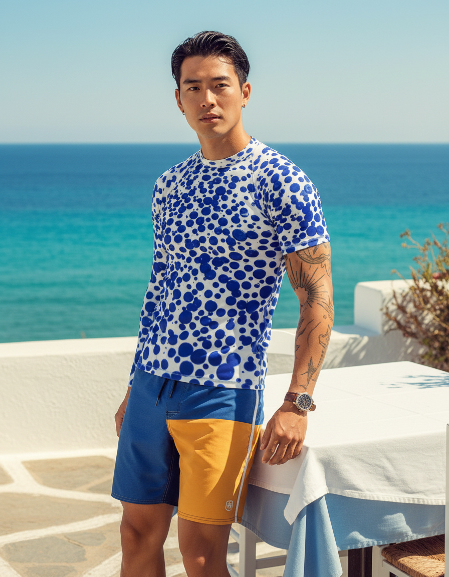 Men's Polka Dot rashguard