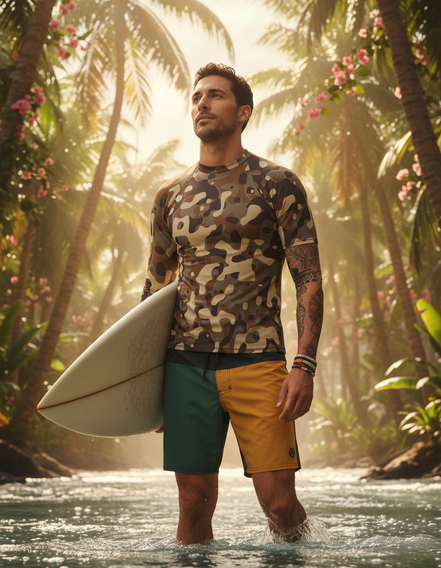Men's Military Camouflage Patterns — Wikimedia (Armea kamuflado - dezerta 2.svg) rashguard