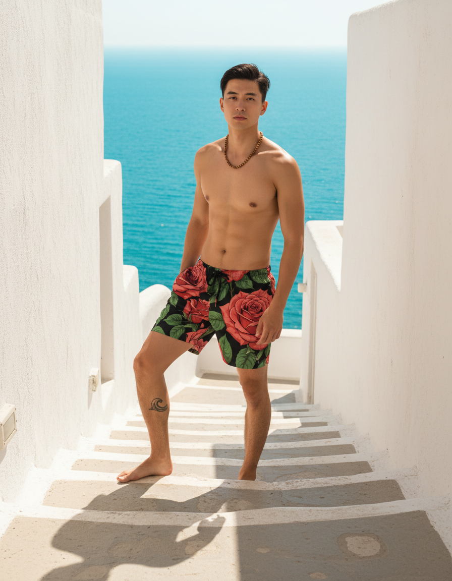 Men's Swim Trunks in Petal