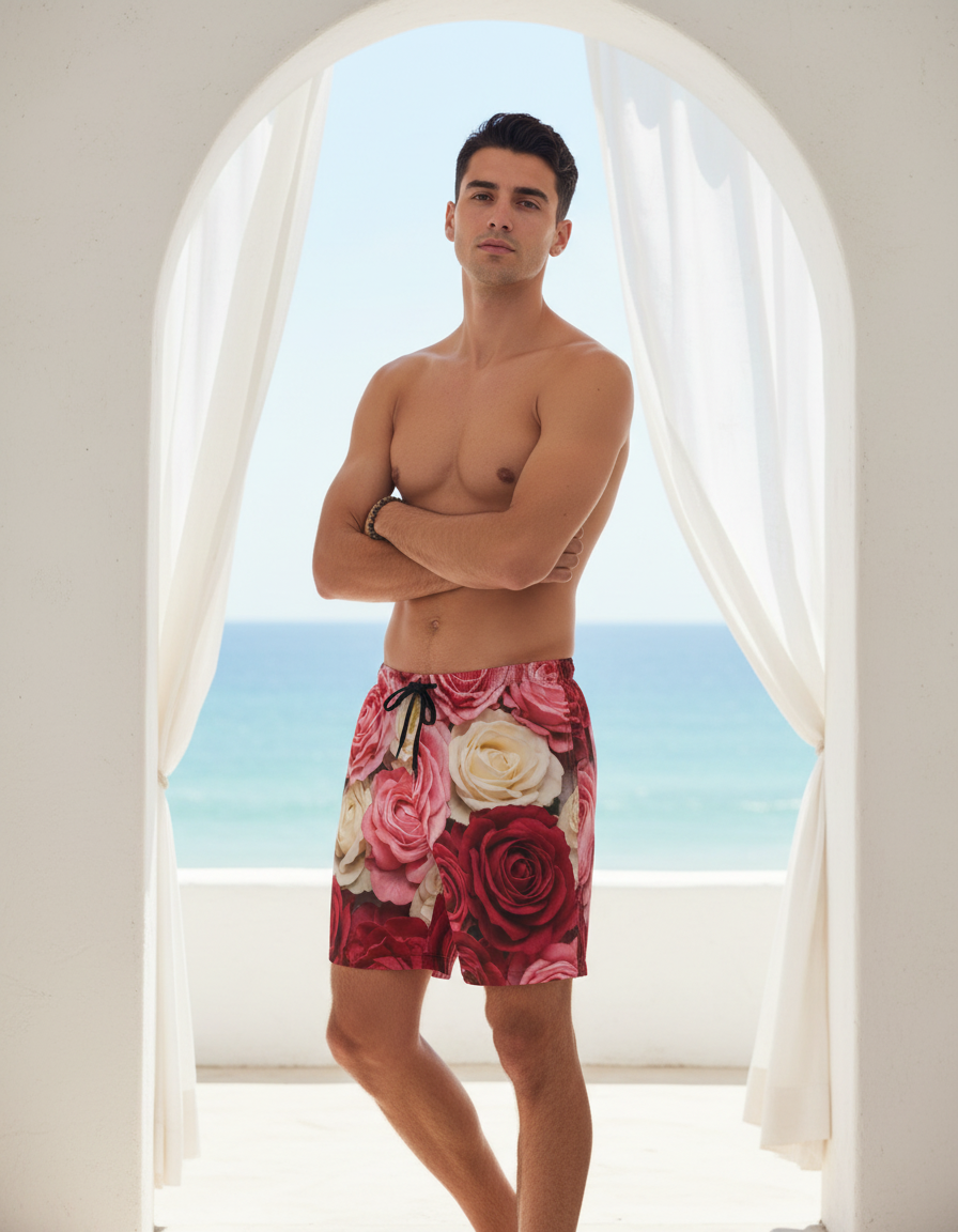Men's Swim Trunks in Petal