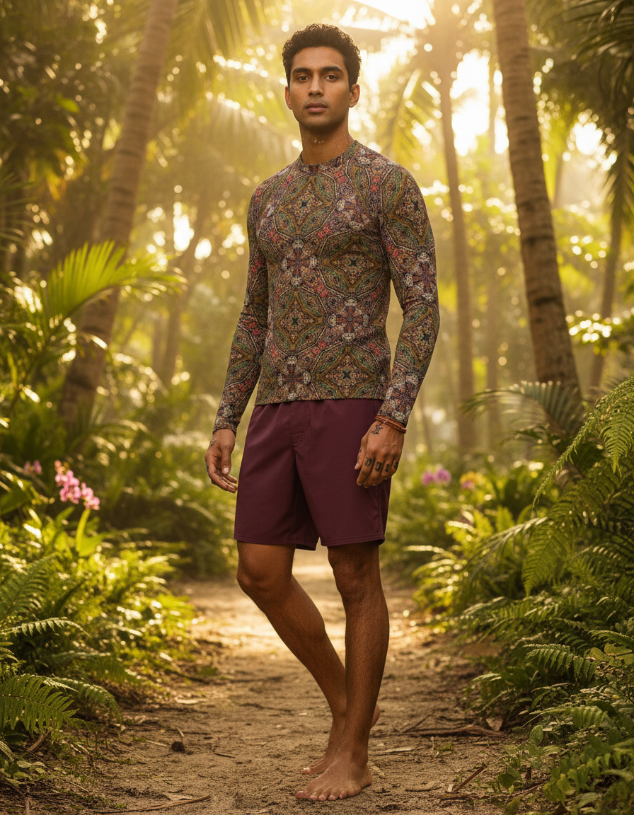 Men's Vibrant Seamless Patterns rashguard