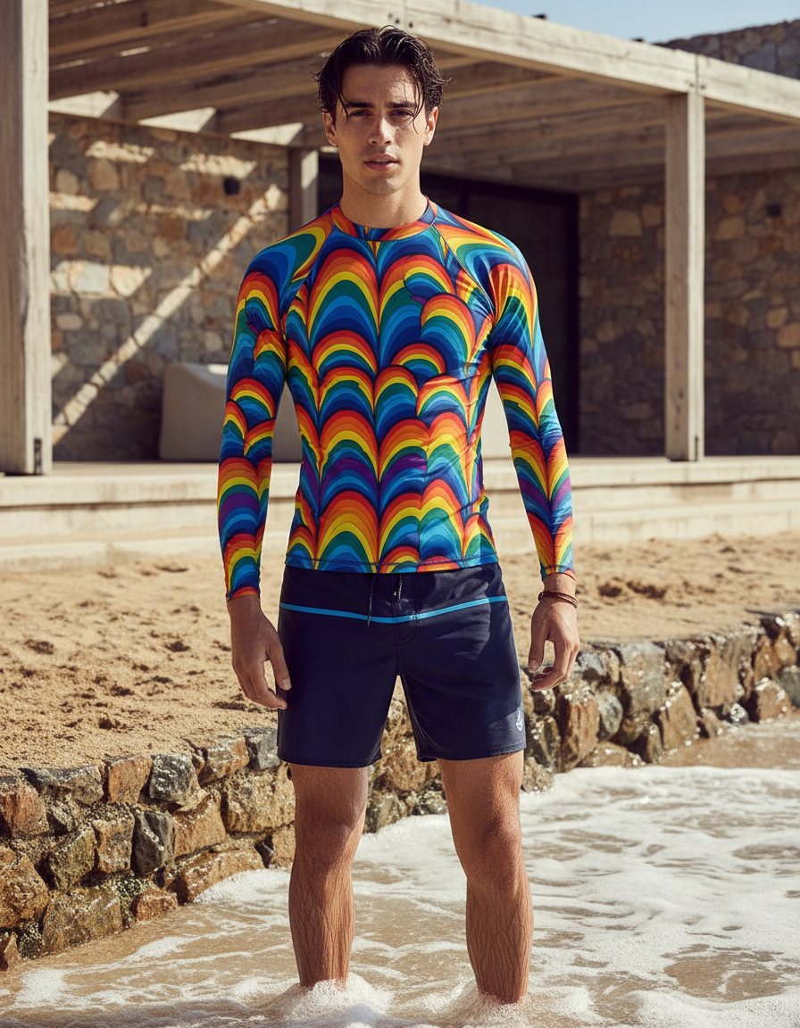 Men's Rainbow Patterns rashguard