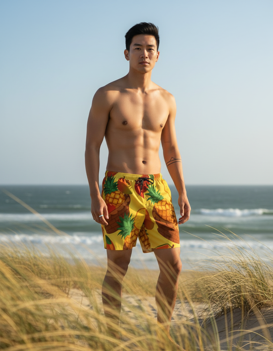 Men's Swim Trunks in Zest