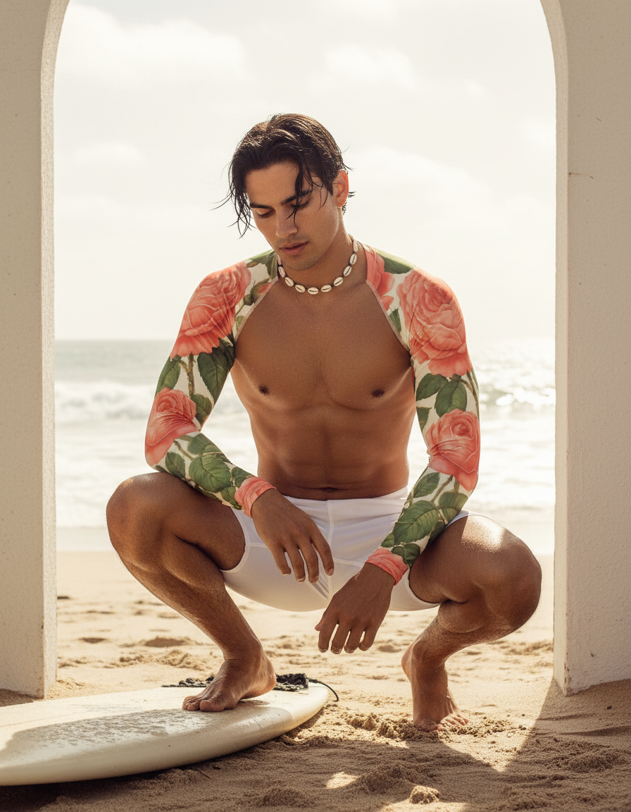 Men's Redoute Rose rashguard