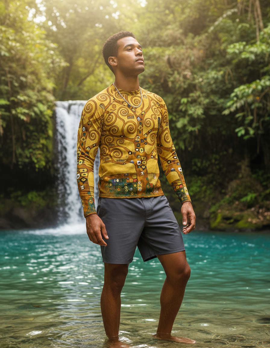 Men's Klimt Tree of Life rashguard