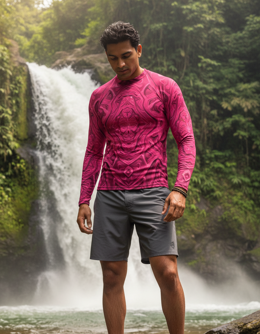Men's Pink Graphic Patterns rashguard
