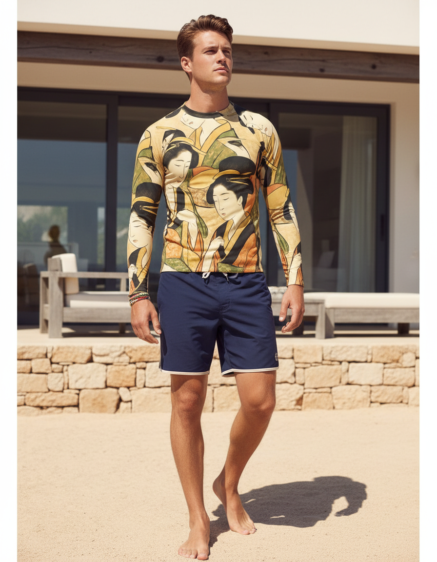 Men's Utamaro Ukiyo-e rashguard