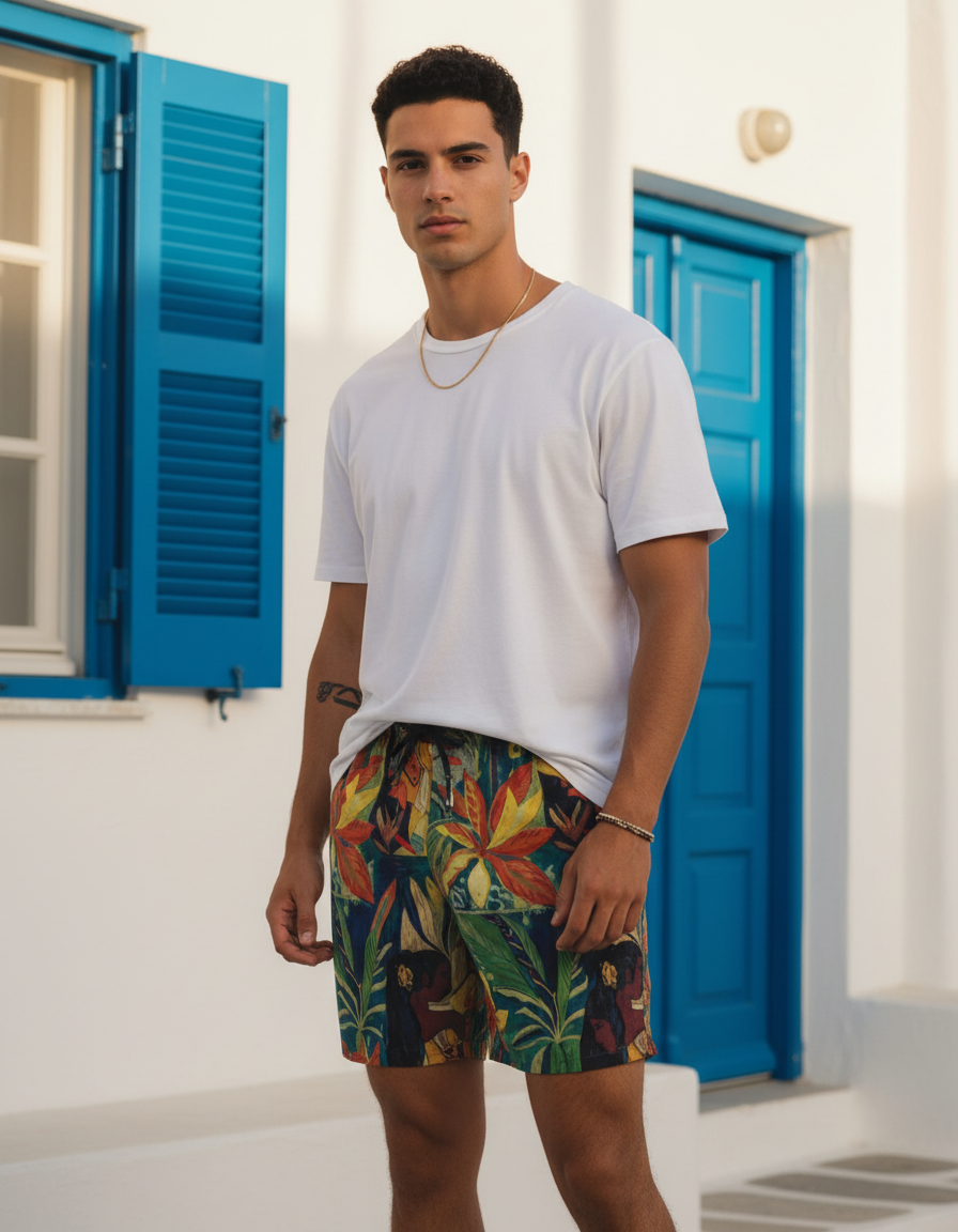 Men's Swim Trunks in Tiare