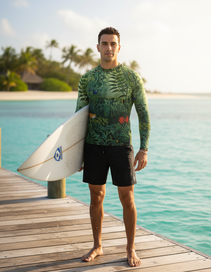 Men's Henri Rousseau Jungle rashguard