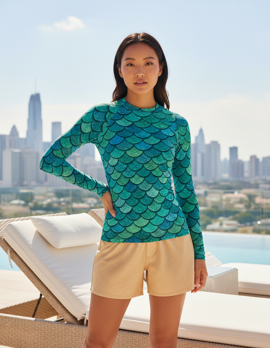 Women's Mermaid Scale rashguard