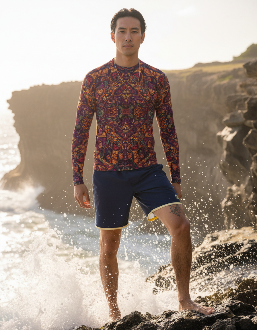 Men's Complex Color Patterns rashguard