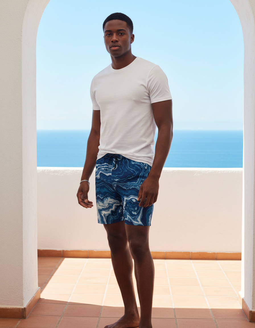 Men's Swim Trunks in Vein